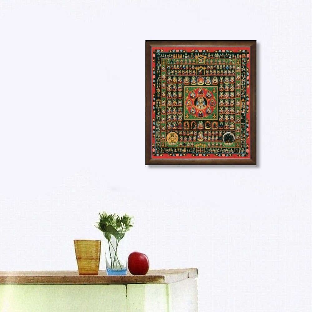 仏画 両界曼荼羅「胎蔵界曼荼羅」「金剛界曼荼羅」色紙額 2点 仏事 ご