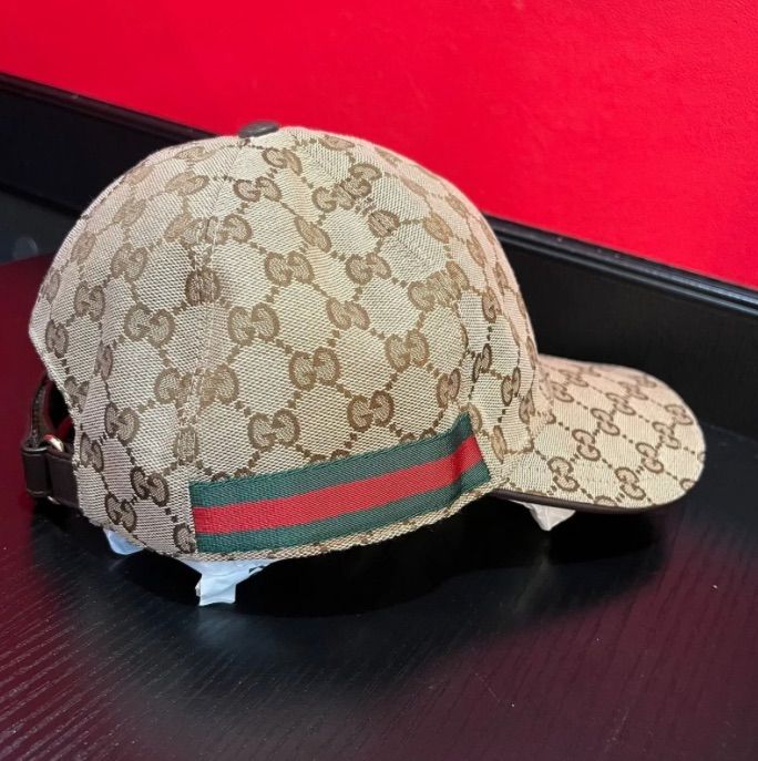 美品☆GUCCI グッチ GGキャンバス ベースボール キャップ 帽子 総柄 シェリーライン ベージュ ブラウン 茶色系 シリアルナンバー有 XL60  メンズ レディース ユニセックス 男女兼用 カジュアル モノグラム 200035-204891 - メルカリ