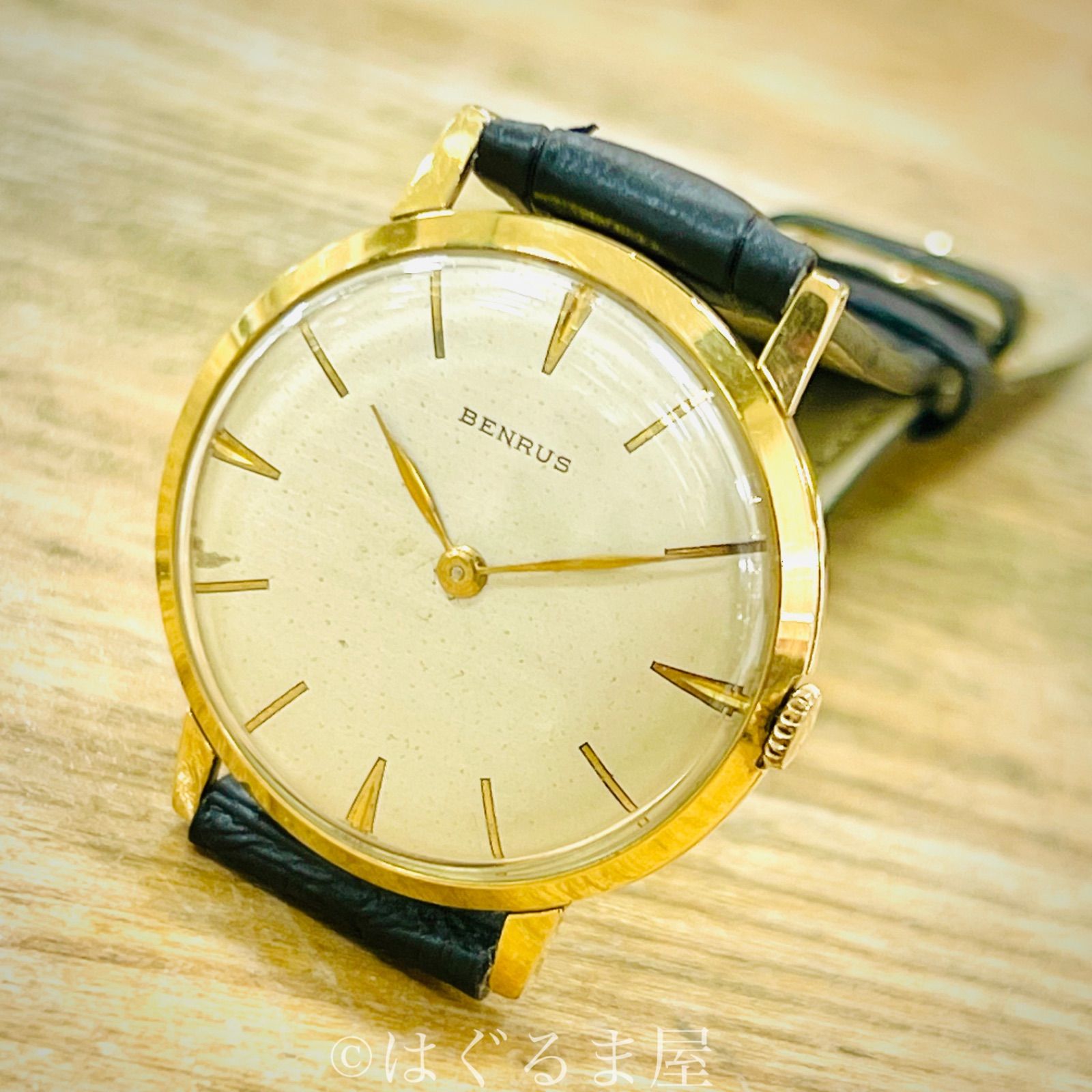 1950年代製造 ベンラス 2針 手巻きメンズウォッチ ゴールドケース OH済み 