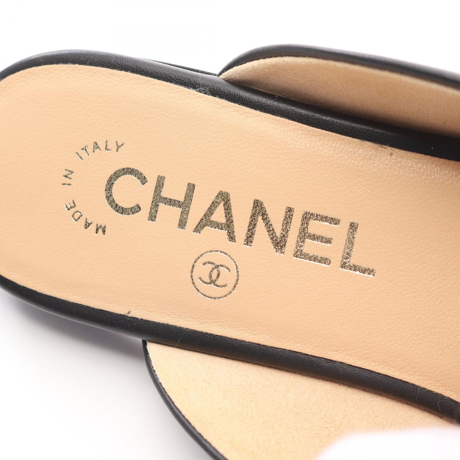 シャネル CHANEL ミュール ココマーク G36344 ブラック レザー