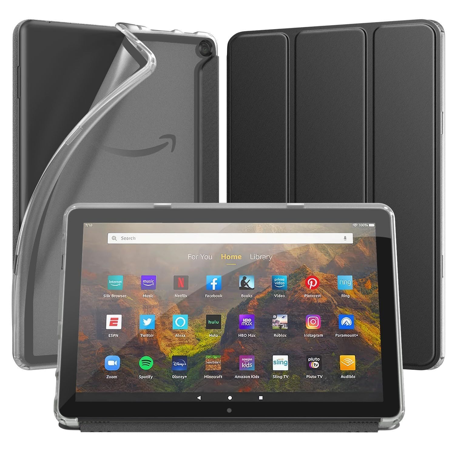 【在庫処分】タブレット 2023適用 10 第13世代 第13世代 全面保護型 10 三つ折りスタンド 10 HD 無色半透明TPUバック HD ソフト HD Fire PUフロント Fire オートスリープ Fire スマートカバー カバー Dadani