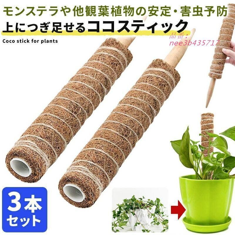 ココスティック 3本セット モンステラ 支柱 観葉植物 おしゃれ プランター 植物 観葉支柱 園芸支柱 植木鉢 ココスティック支柱 ガーデニング  nee3b435717