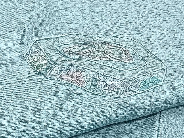 平和屋着物▽中国三大刺繍 スワトウ刺繍 訪問着 単衣 絞り 地