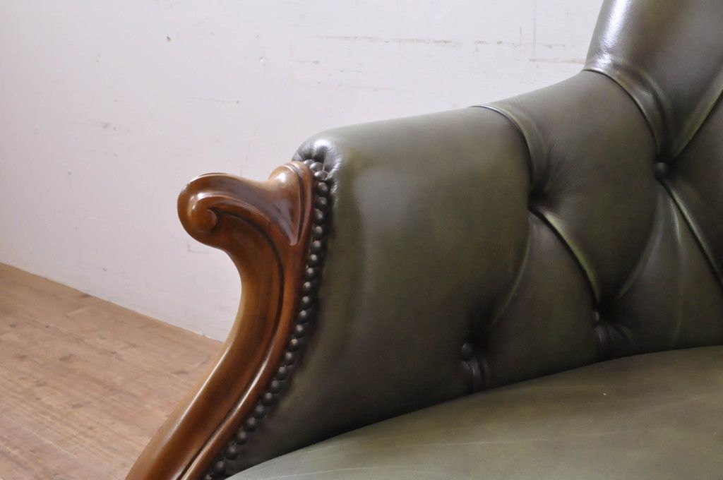 スペイン製□バロッサ バレンティ□ビンテージ 本革レザー 1Pソファ