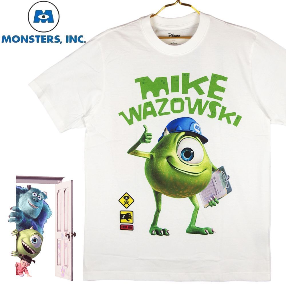 D017☆日本未発売インポート商品☆モンスターズインク 新品 Monsters Inc Tシャツ ホワイト サリー マイク ブー 半袖 メンズ  レディース アニメ Disney ディズニー pixer ピクサーレア 稀少 ペアルック 誕生日プレゼント - メルカリ