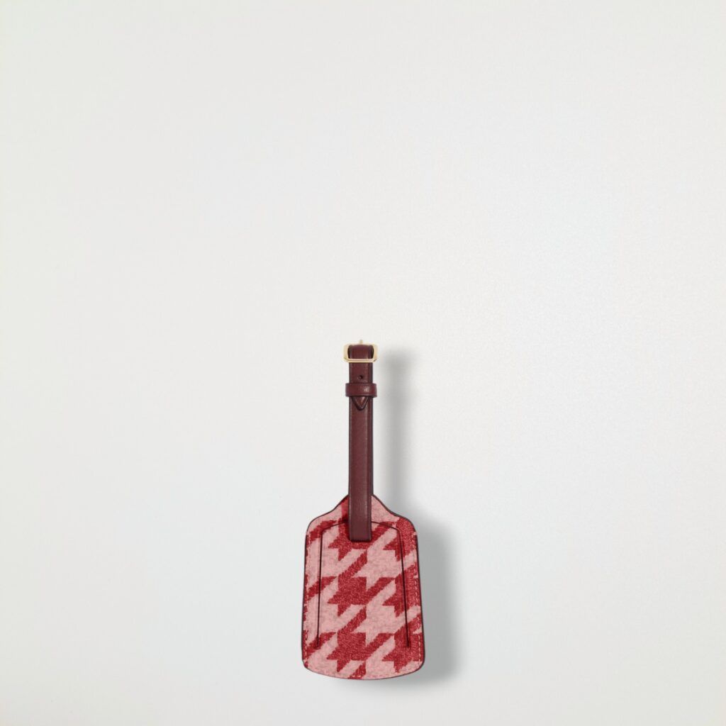 CO-501 コーチ Coach ラゲッジタグ 千鳥格子柄 荷物タグ Luggage Tag ピンク レッド