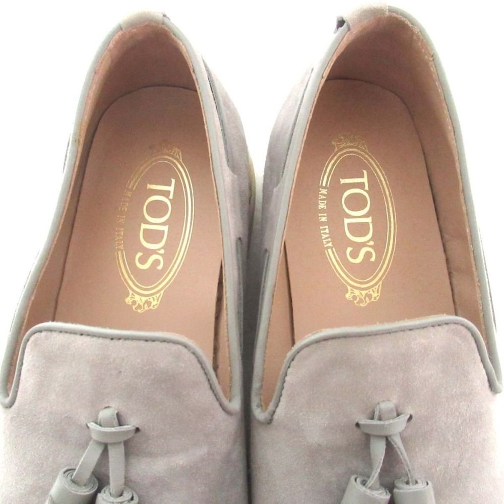 美品 TOD'S トッズ スエード レザー タッセル エスパドリーユ