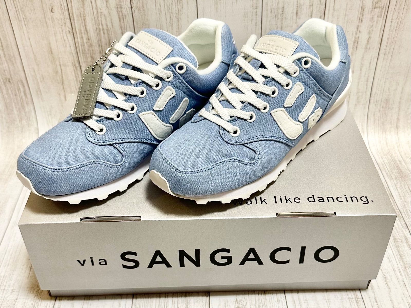 当店一番人気 にゅ〜ず via 靴 SANGACIO SANGACIO Via にゅ〜ず BLUE