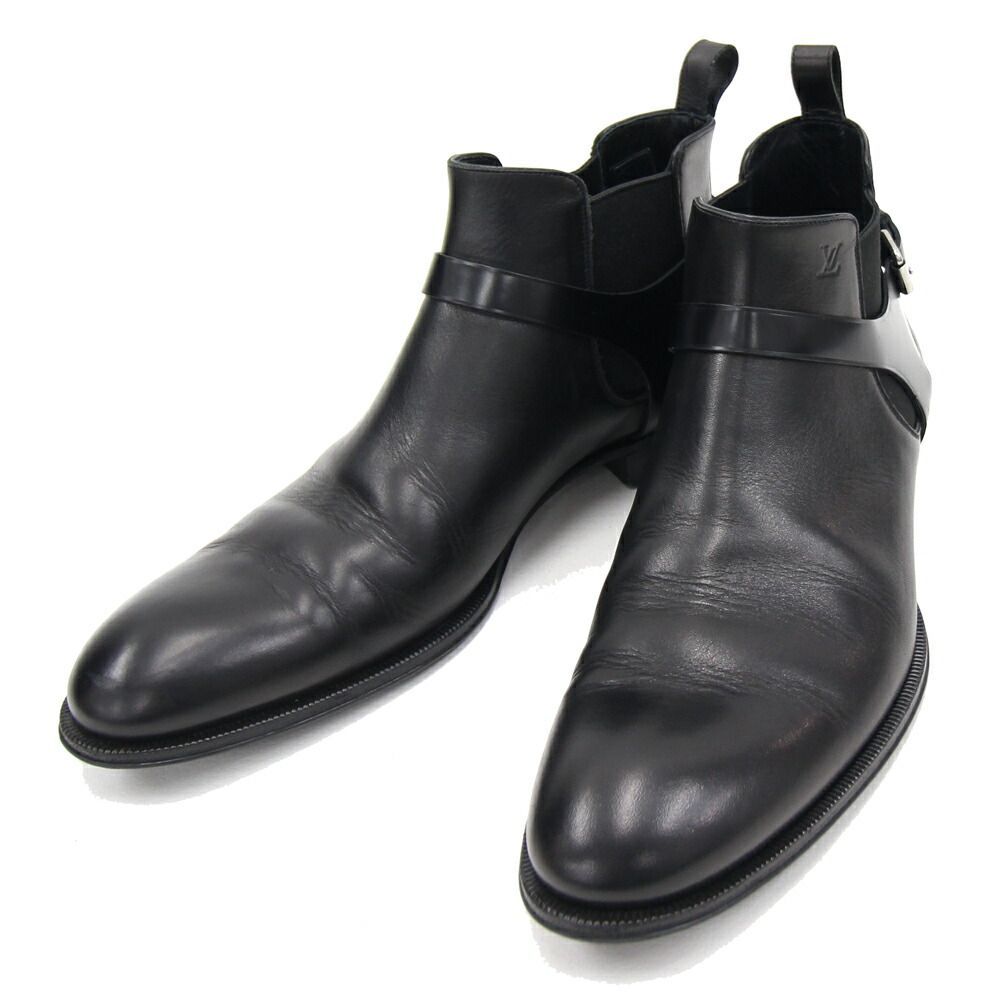 ルイヴィトン メンズシューズ ショートブーツ ブラック レザー サイズ 