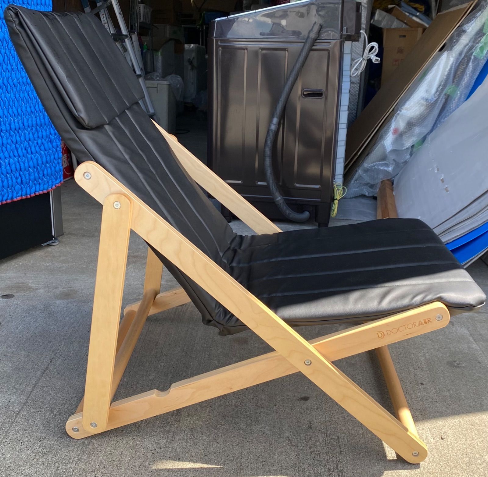 DOCTOR AIR ドクターエア リクライニングチェア 合皮ブラック 折りたたみ式