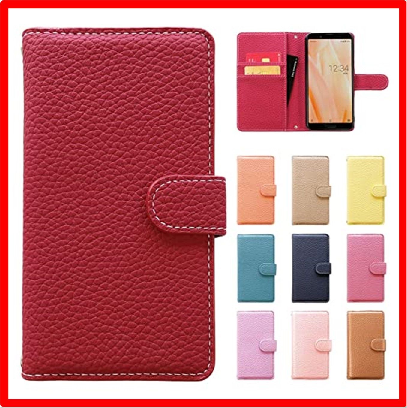【匿名配送】 OPPO Reno3 A_ビビッドレッド OPPO Reno3 A ケース 手帳型ケース カバー reno3aケース reno3aカバー reno