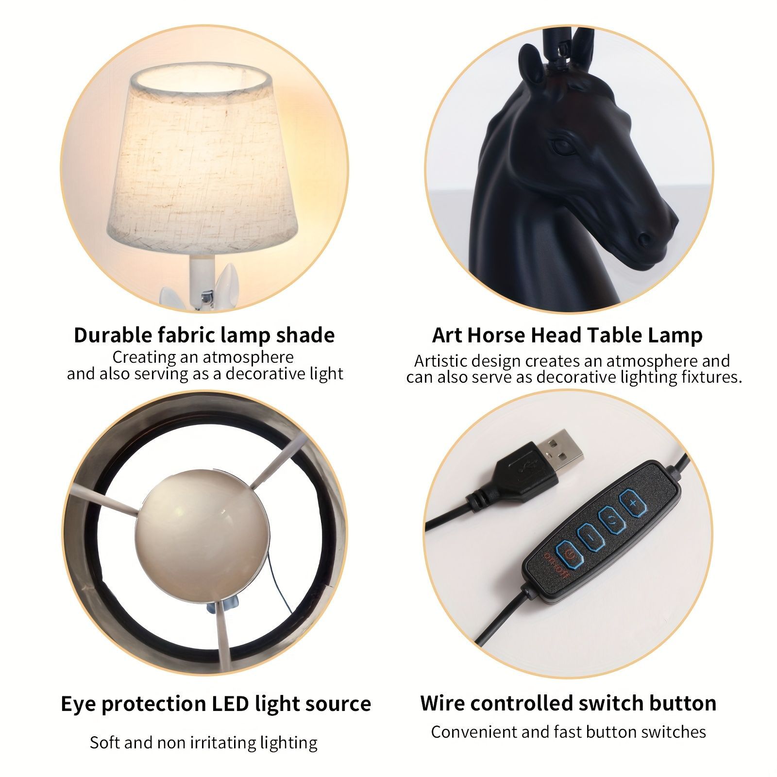 ナイトライト ベッドサイドランプ 卓上ライト オブジェ ウマの頭 馬 うま ブラック ホワイト 間接照明 インテリア 寝室 授乳ライト テーブルライト テーブルランプ オシャレ ギフト プレゼント 誕生日 贈り物 ユニーク NEXPOTALLINN_EU