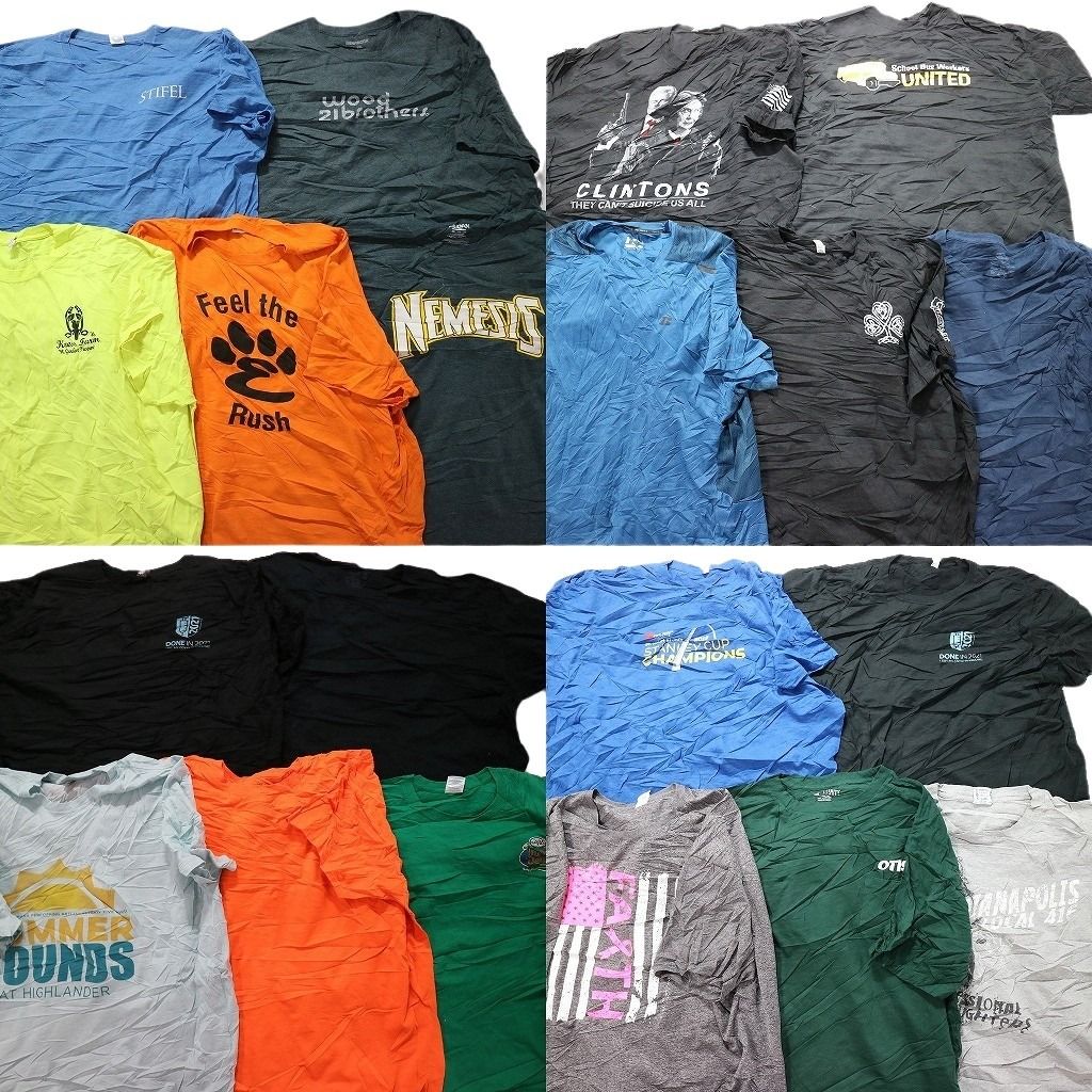 古着卸 まとめ売り カラーmix プリント 半袖Tシャツ 20枚セット