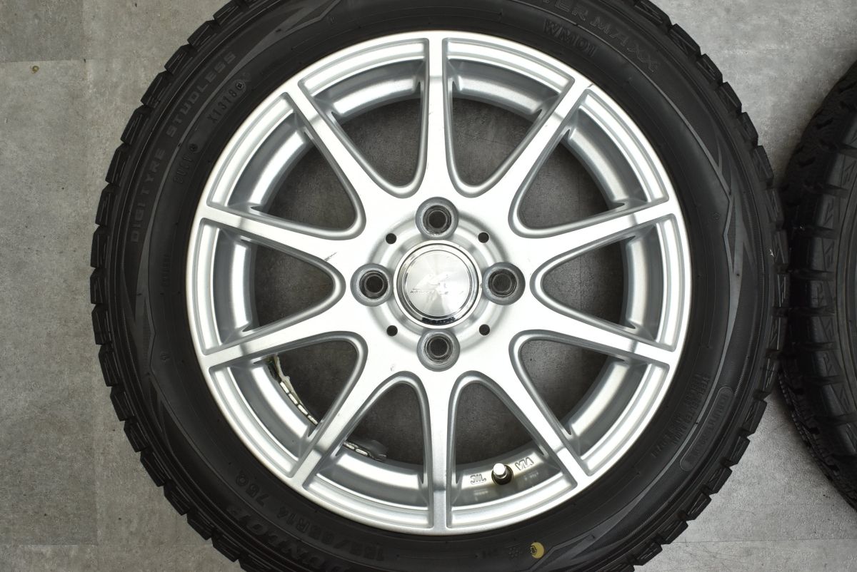 【軽自動車サイズ】Weds KRAIT II 14in 4.5J +45 PCD100 ダンロップ ウィンターマックス WM01 155/65R14 N-BOX ワゴンR タント ムーブ