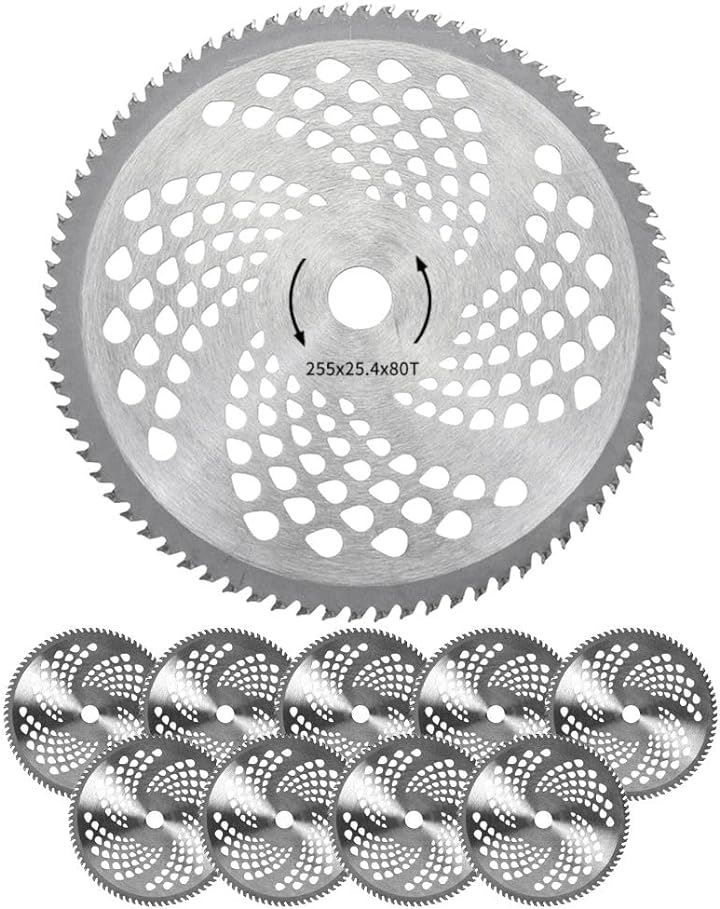 PLEAVIT 草刈り機 チップソー 草刈り機の刃 替え刃 スチール 255mm 交換 用品 10枚 刃数80p