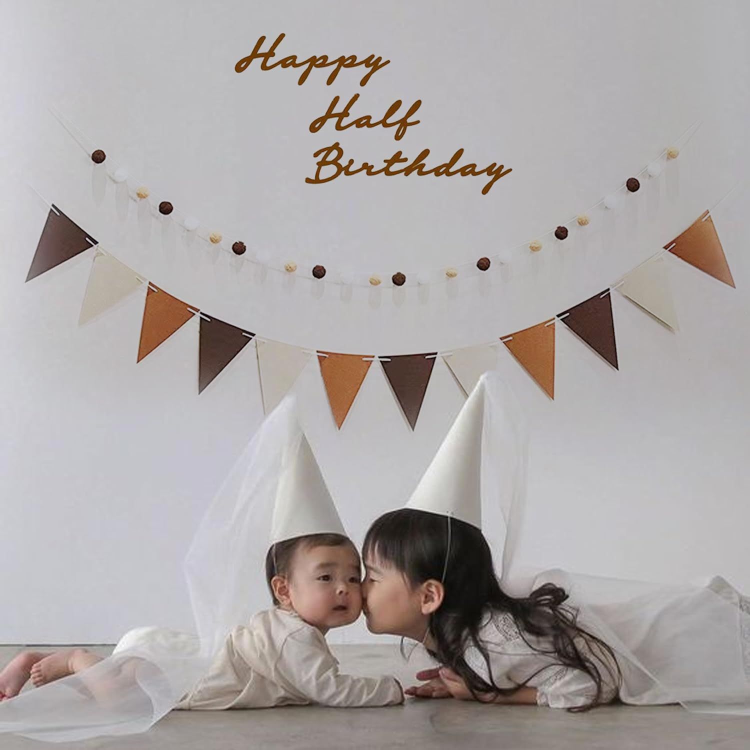 Uchi ハーフバースデー 誕生日 飾り 可愛い 1/2歳 誕生日 飾り付け