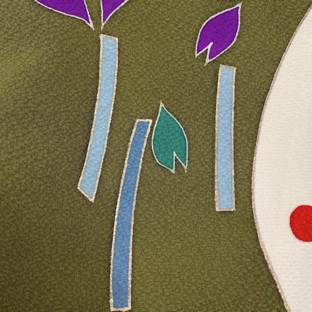 振袖 身丈163.5cm 裄丈68cm L 袷 辻村ジュサブロー 落款 うさぎ 松竹梅