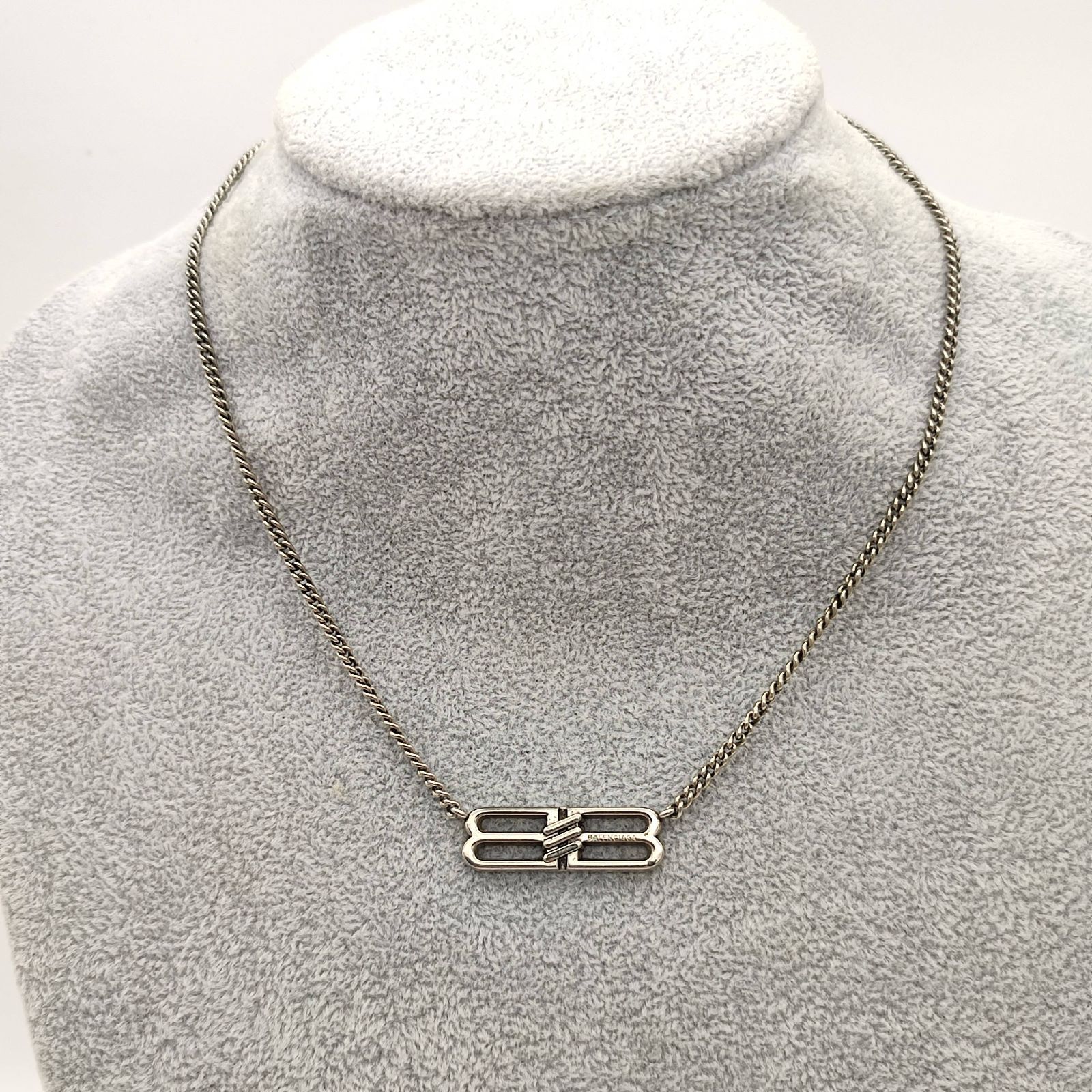 美品】BALENCIAGA バレンシアガ BBアイコンネックレス ロゴプレート 