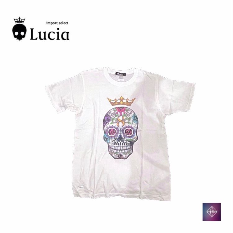 【新品未使用】Lucia ルチア プリント Tシャツ トップス ホワイト スカル