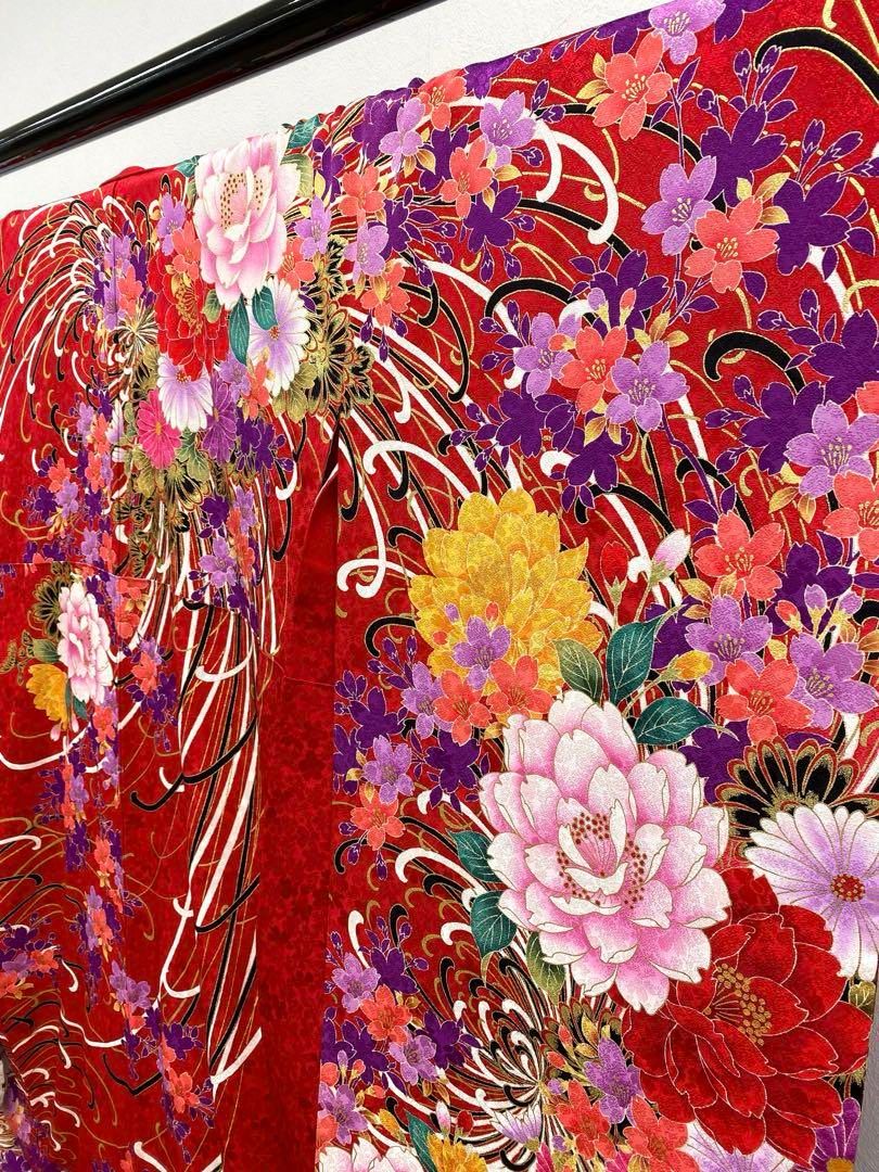 振袖 豪華 ラメ刺繍 金彩 紋意匠 牡丹 身丈168cm 撥水加工済 MO3140 