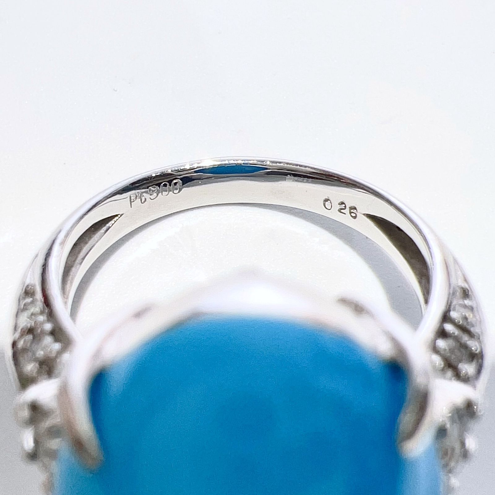 Pt900 ターコイズトルコ石・ダイヤ入リング美品 Pt900 トルコ石 ターコイズ リング | | JEWELRY VALLEY