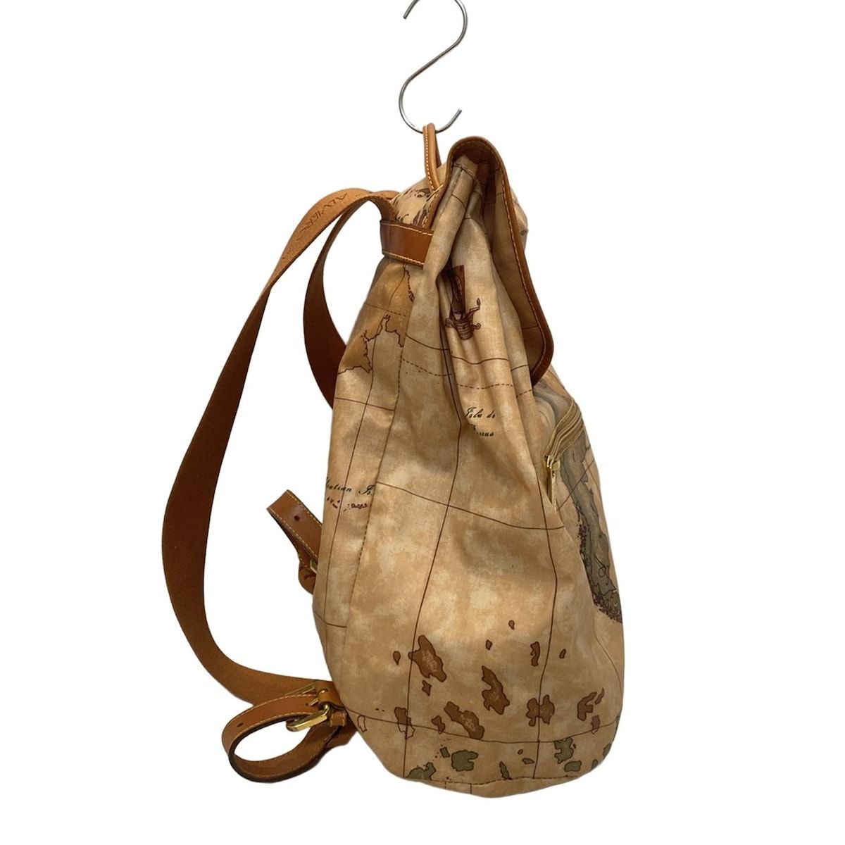 PRIMA CLASSE ALVIERO MARTINI プリマクラッセ リュックサック - ライトブラウン×ブラウン×マルチ 地図柄 レザー