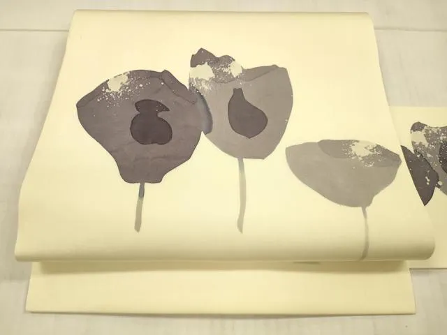 正絹 名古屋帯 塩瀬 高久空木 たんぽぽ 綿毛 極上 逸品 美品 正絹 名古屋帯 塩瀬 高久空木 たんぽぽ 綿毛 極上 逸品 美品 吉岡幸雄作