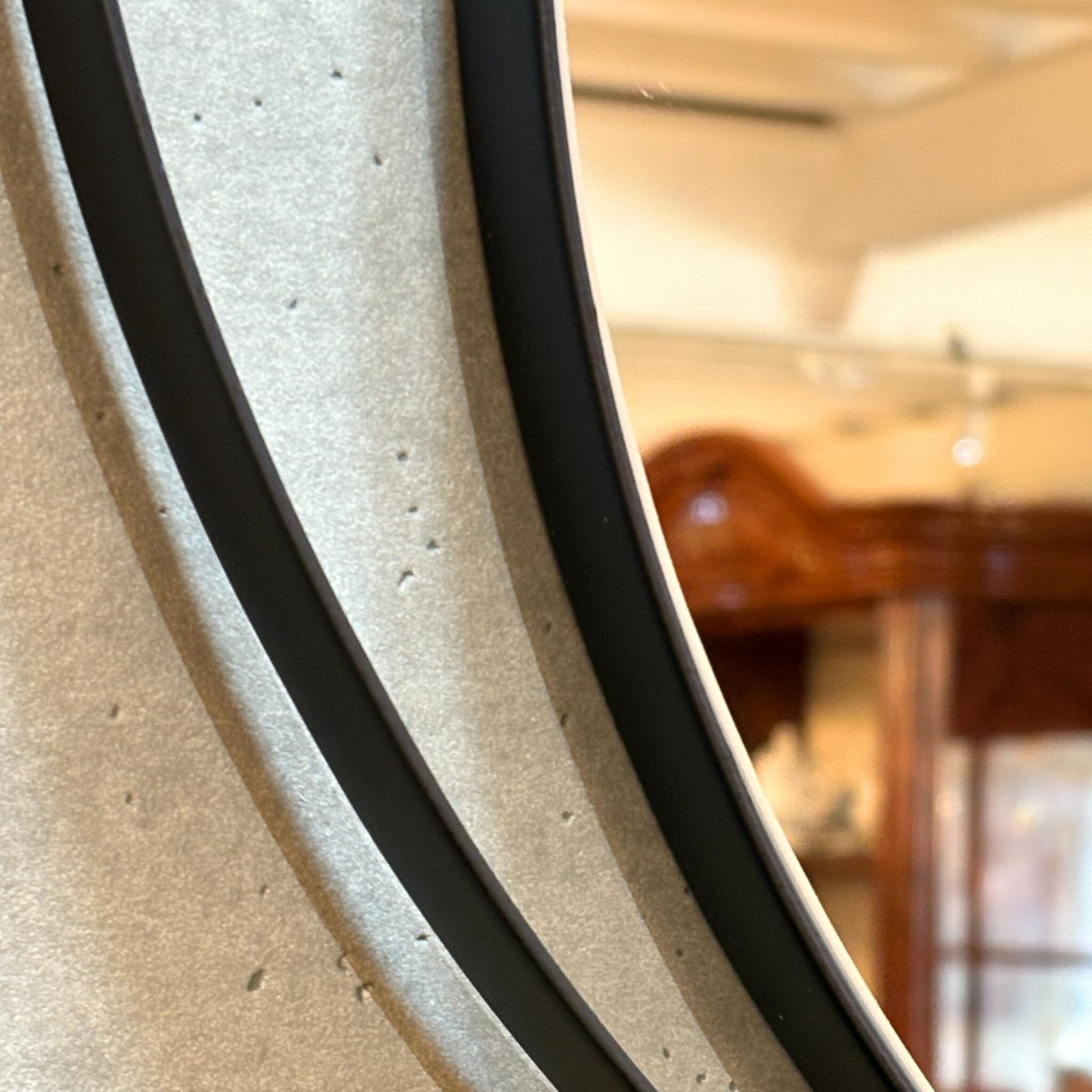 二重リング アイアンミラー φ50cm ブラック レトロ ミッドセンチュリースタイル ヴィンテージ風の ARRIVO SELECT TALLINNNEXPO_COM