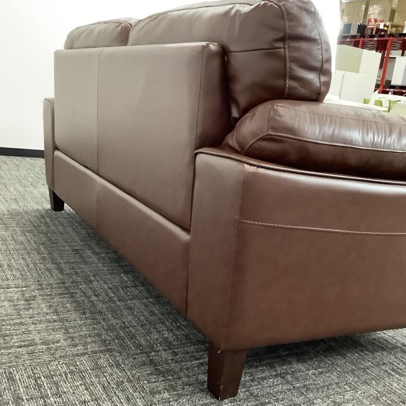 中古 ソファ 2人掛け 合皮レザー ブラウン 幅1800×奥行900×高さ 900mm 