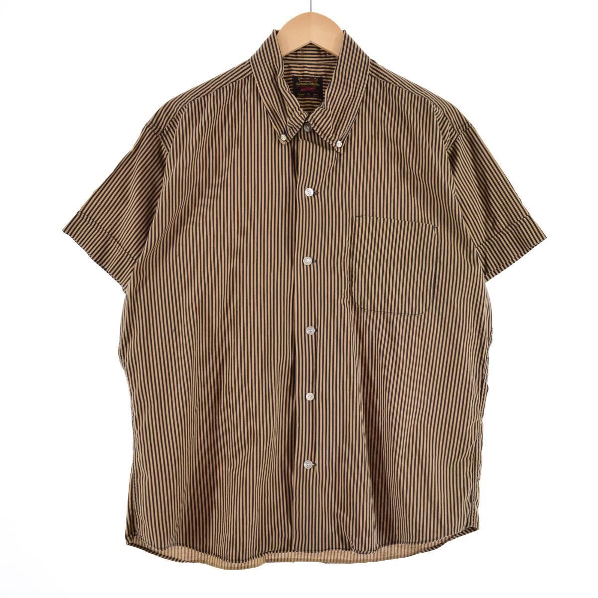 古着 60~70年代 NATIONAL SHIRT SHOPS 半袖 ボタンダウン ストライプシャツ メンズXL ヴィンテージ/eaa323753