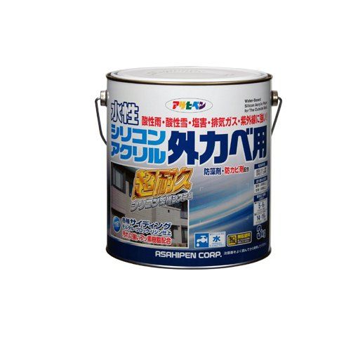 【新品】アサヒペン AP 水性ｼﾘｺﾝｱｸﾘﾙ外かべ用 3KG ｼﾄﾗｽｲｴﾛｰ