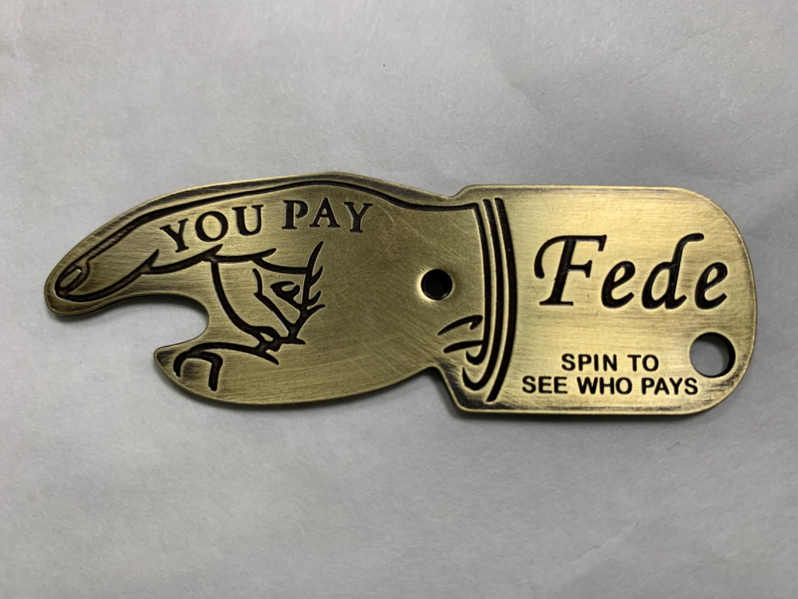 Fede 真鍮 YouPayスピナーキーホルダー クロドロ研磨ver.