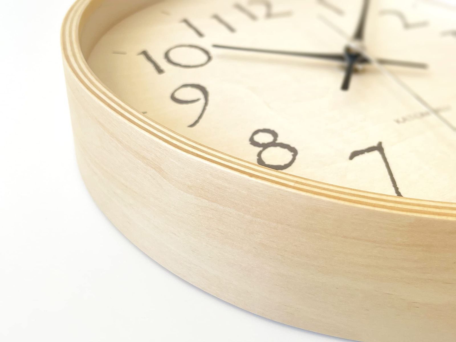 特価商品】clock plywood 21 電波時計 スイープ（連続秒針） KATOMOKU