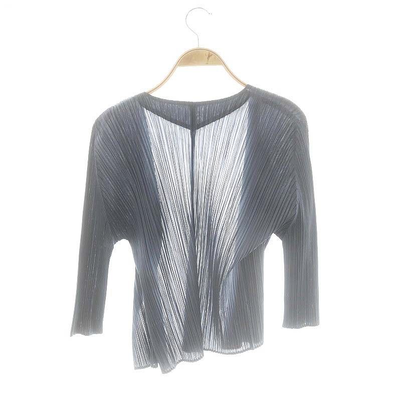 プリーツプリーズ PLEATS PLEASE 変形 総柄 カーディガン サイズ4 プリーツプリーズ PLEATS PLEASE 変形 総柄 カーディガン サイズ4
