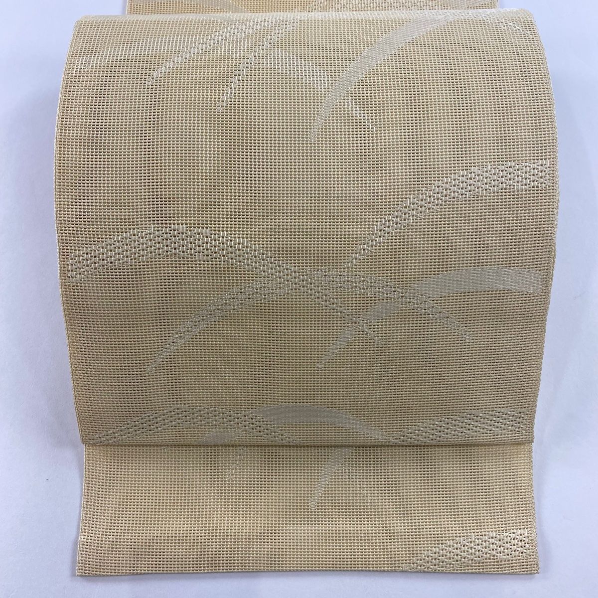 名古屋帯 秀品 夏帯 八寸名古屋帯 芝 ベージュ 正絹