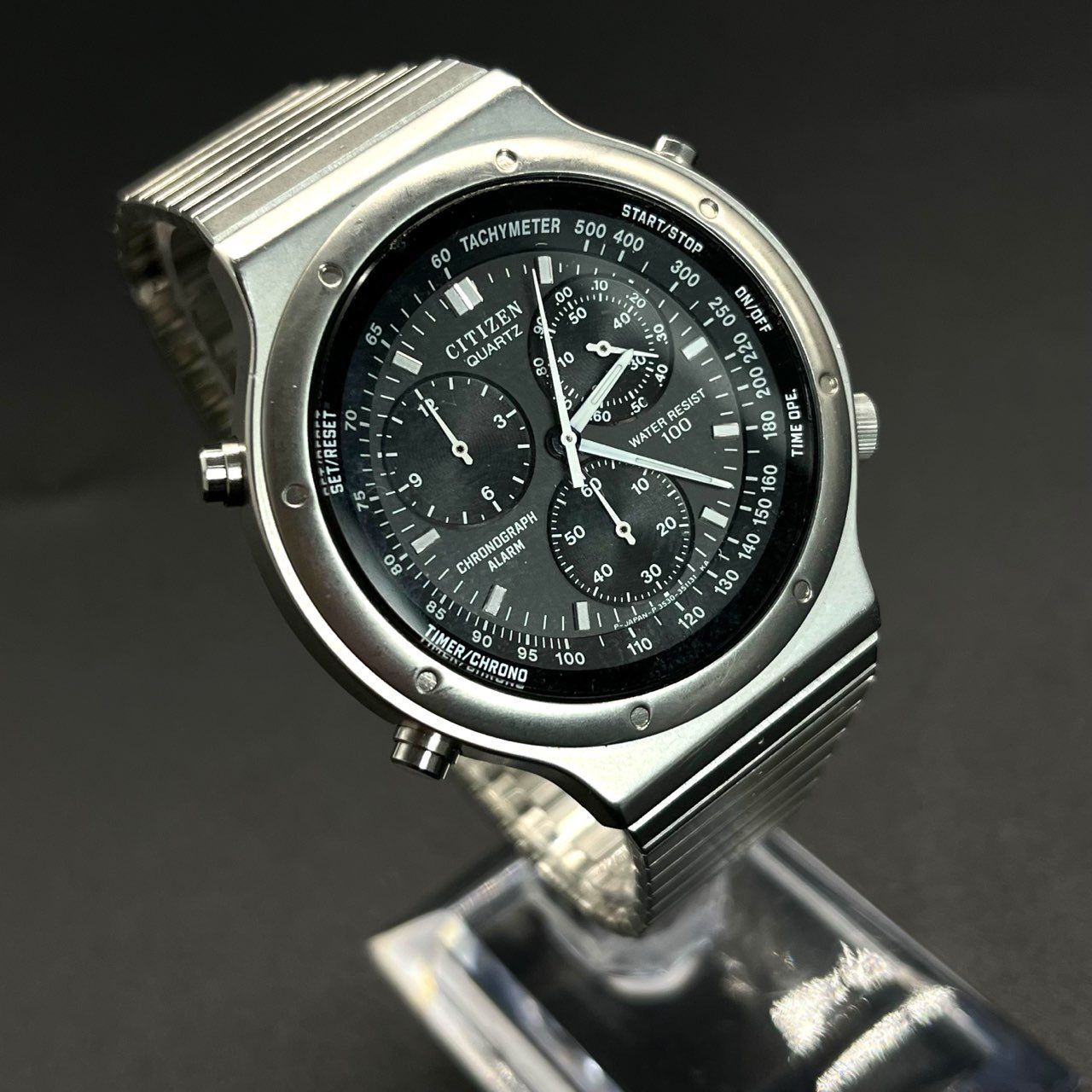 CITIZEN シチズン 3530-351061 クロノグラフ クォーツ 電池交換済】CITIZEN シチズン クロノグラフ アラーム クォーツ腕時計