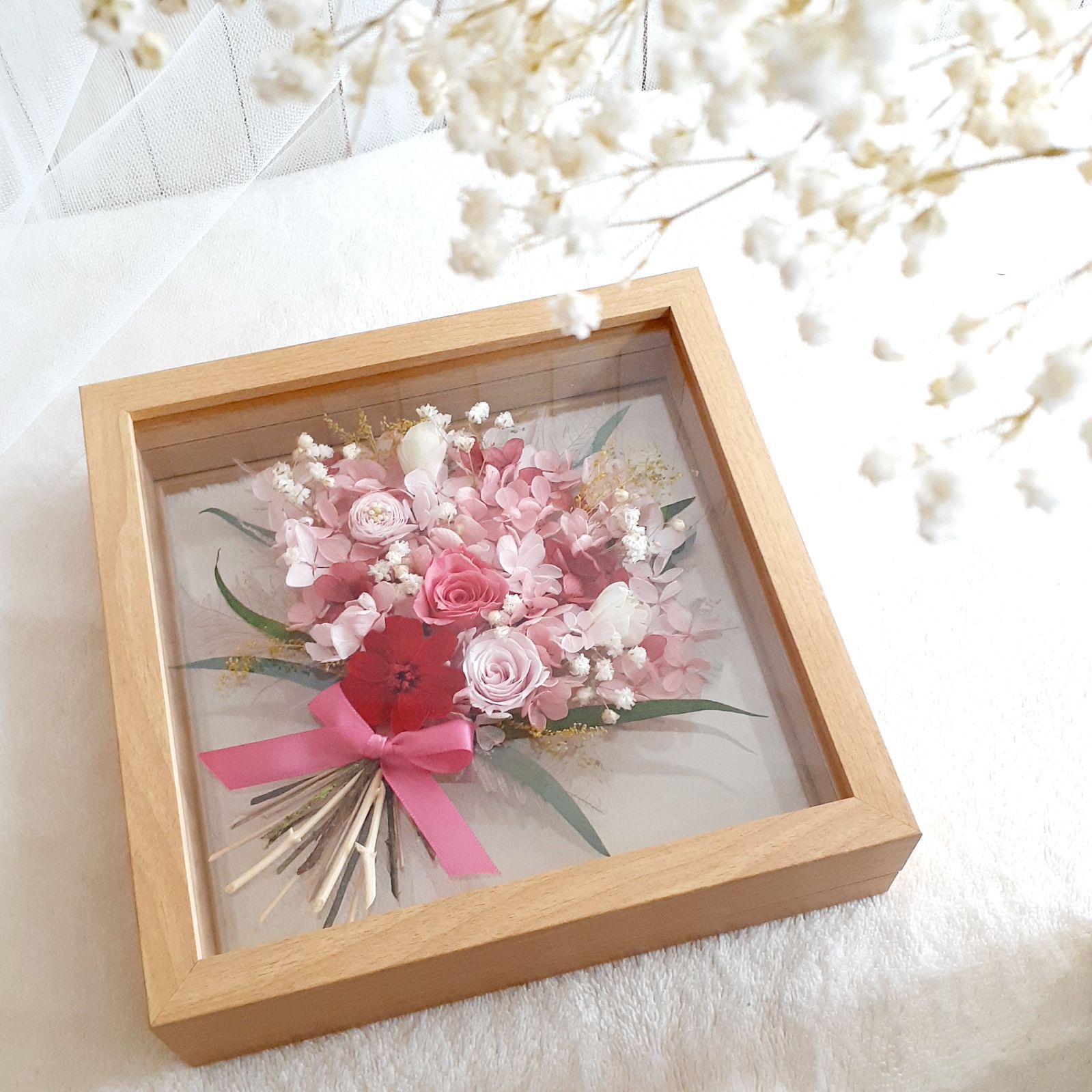創作アップリケ ケシの花 額入り 創作アップリケ ケシの花 額入り