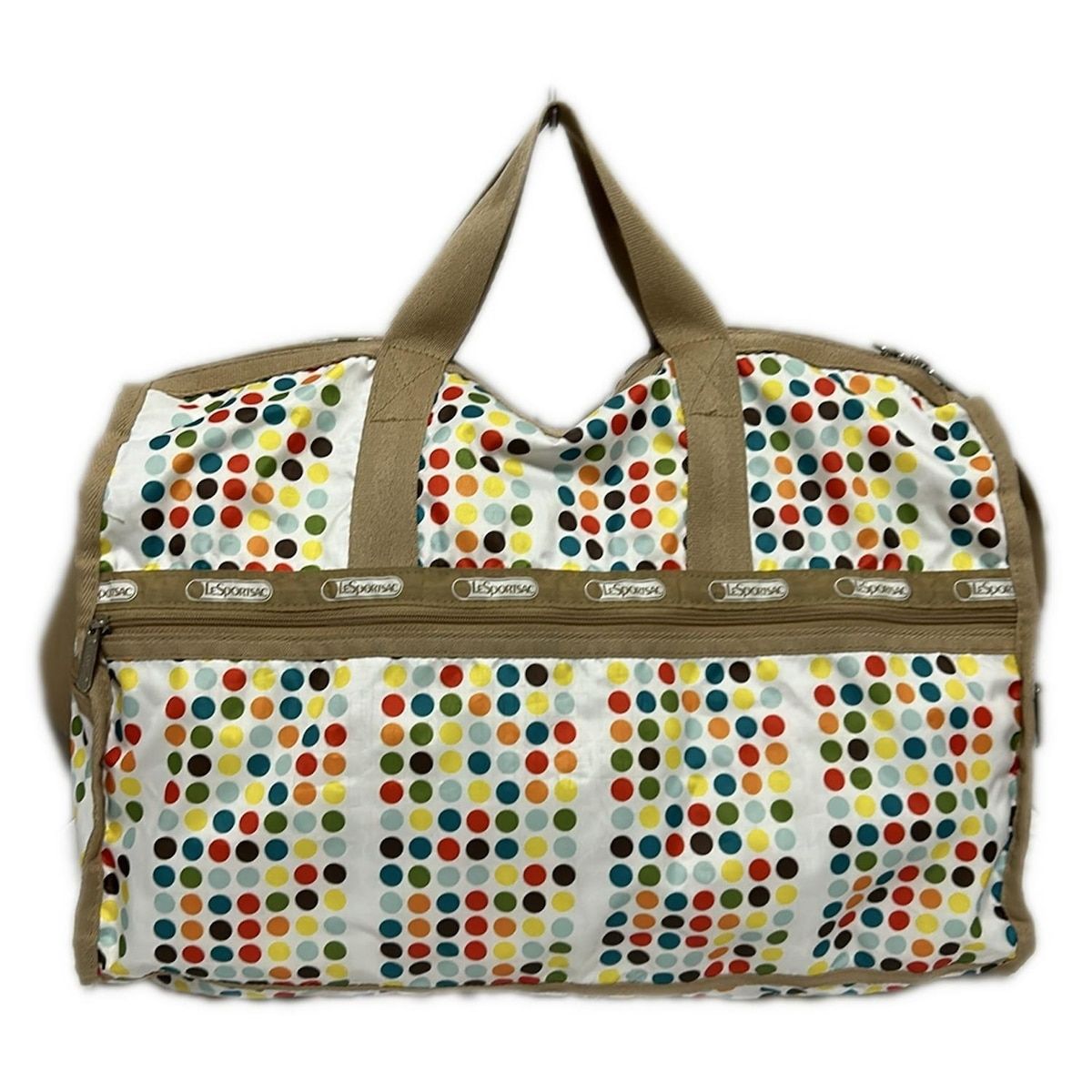 レスポートサック LeSportsac ボストンバッグ ２way 　ドット　水玉 LESPORTSAC(レスポートサック) ボストンバッグ - 白×ベージュ