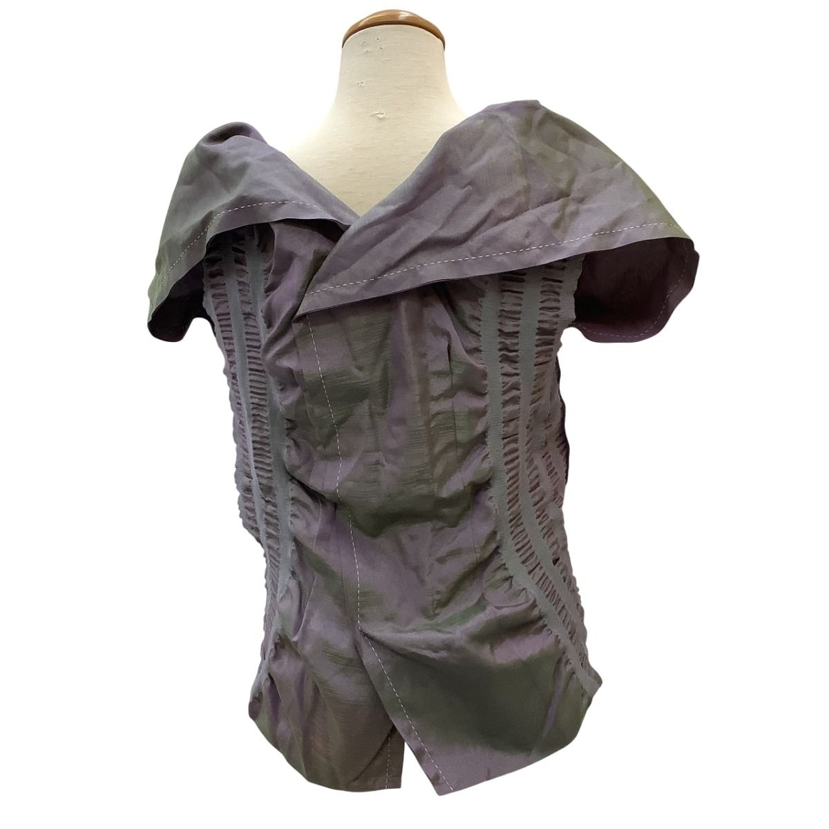  ISSEY MIYAKE HaaT イッセイミヤケ 変形 ベスト SIZE 2 パープル ベスト ジレ ベスト ジレ ビスチェ