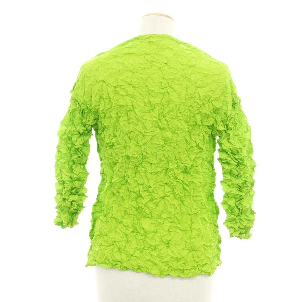 ミー イッセイミヤケ me ISSEY MIYAKE 春夏 プリーツ加工 カットソー ライム系 サイズ表記なし M位 レディース