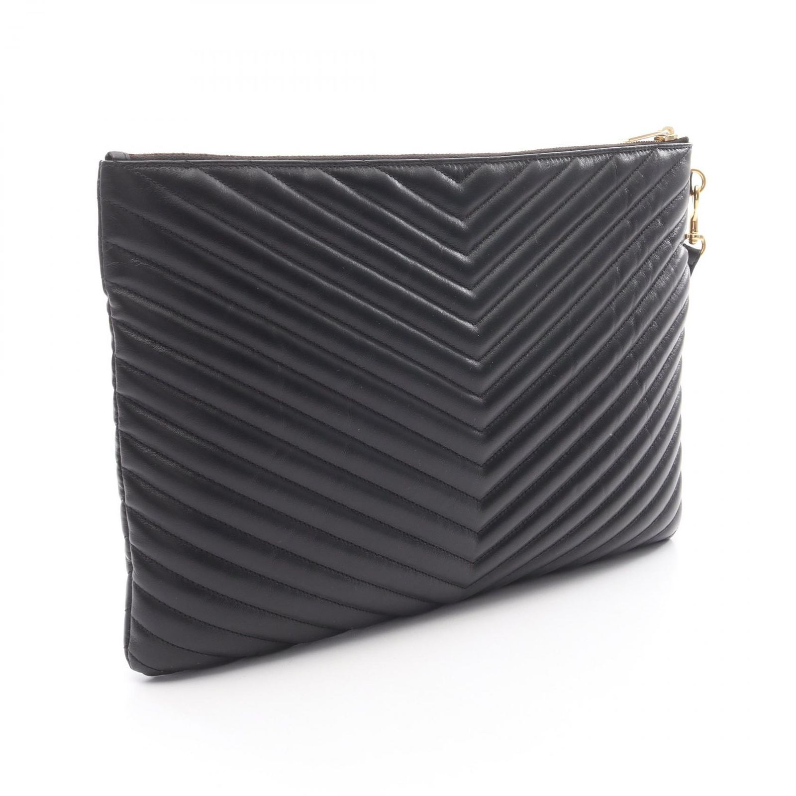 サンローランパリ SAINT LAURENT PARIS セカンドバッグ クラッチバッグ モノグラムサンローラン ジップ付き 440222CWU011000 ブラック レザー クラッチバッグ ユニセックス