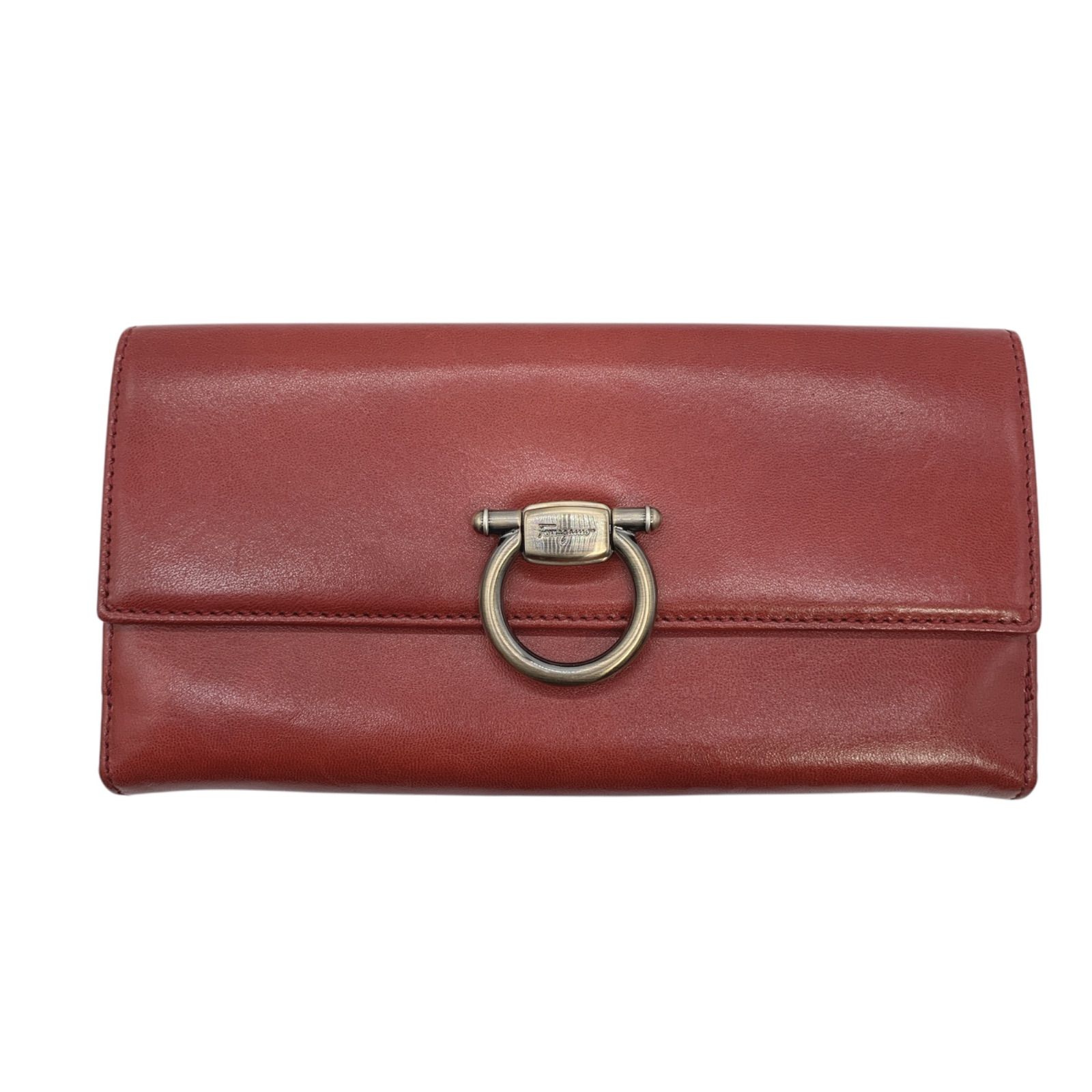 ♪1837 Salvatore Ferragamo フェラガモ 長財布 財布 レッド 