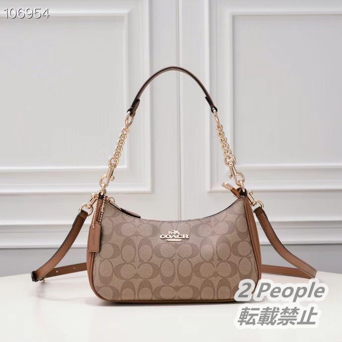 COACH Teri CA548 コーチ テリ ショルダー バッグ シグネチャー キャンバス 脇下バッグ カーキ×ブラウン - メルカリ