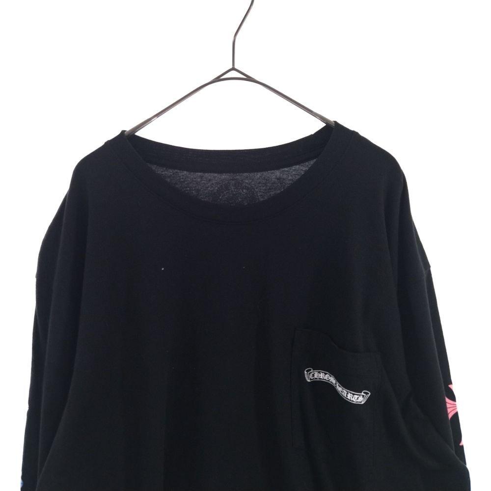 CHROME HEARTS (クロムハーツ) 22SS MLTCOL CEM CRS L/S TEE マルチカラーセメタリークロスプリント  ロングスリーブ長袖Tシャツ ブラック