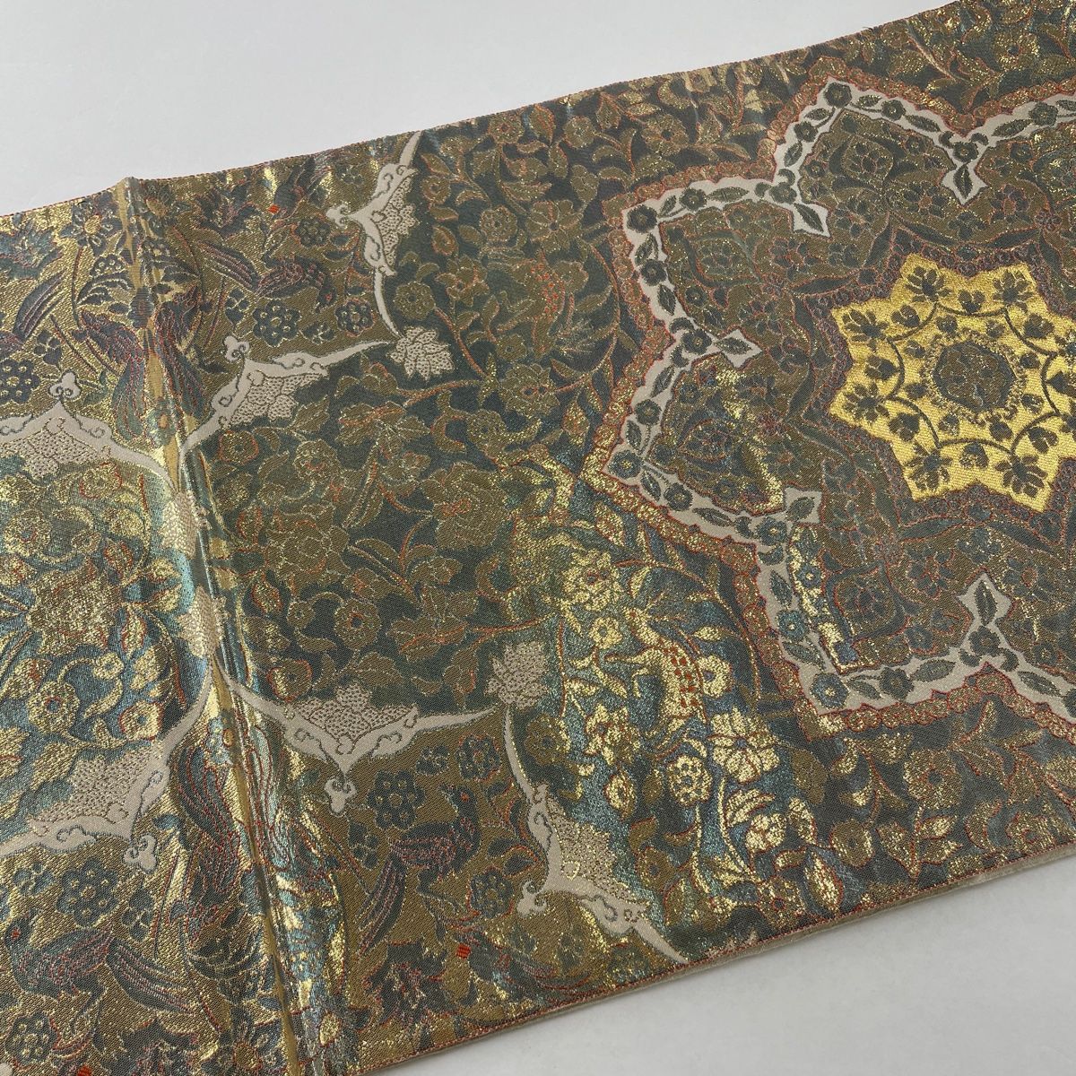 中古】 ファッション 袋帯 秀品 服部織物 落款 イタリア更紗 本金箔24K