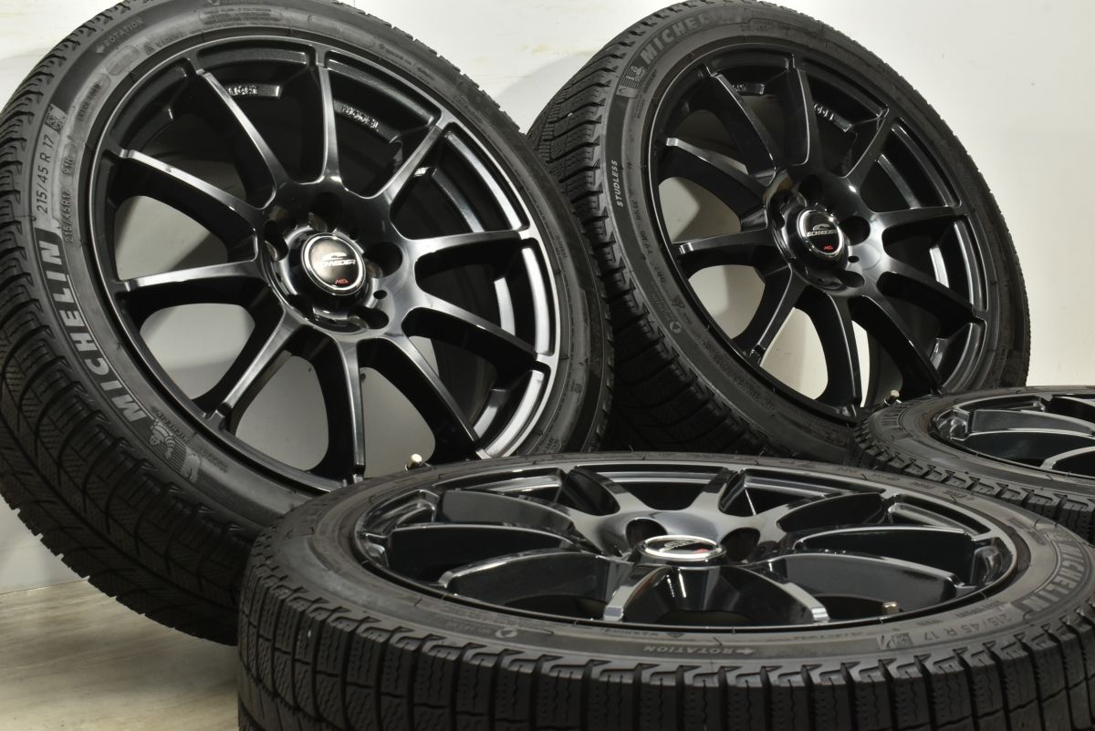 大 シュナイダー 17in 7J 48 PCD114.3 ミシュラン X-ICE 3 215 45R17 GRヤリス アルテッツァ マーク2 スカイライン ルーテシア