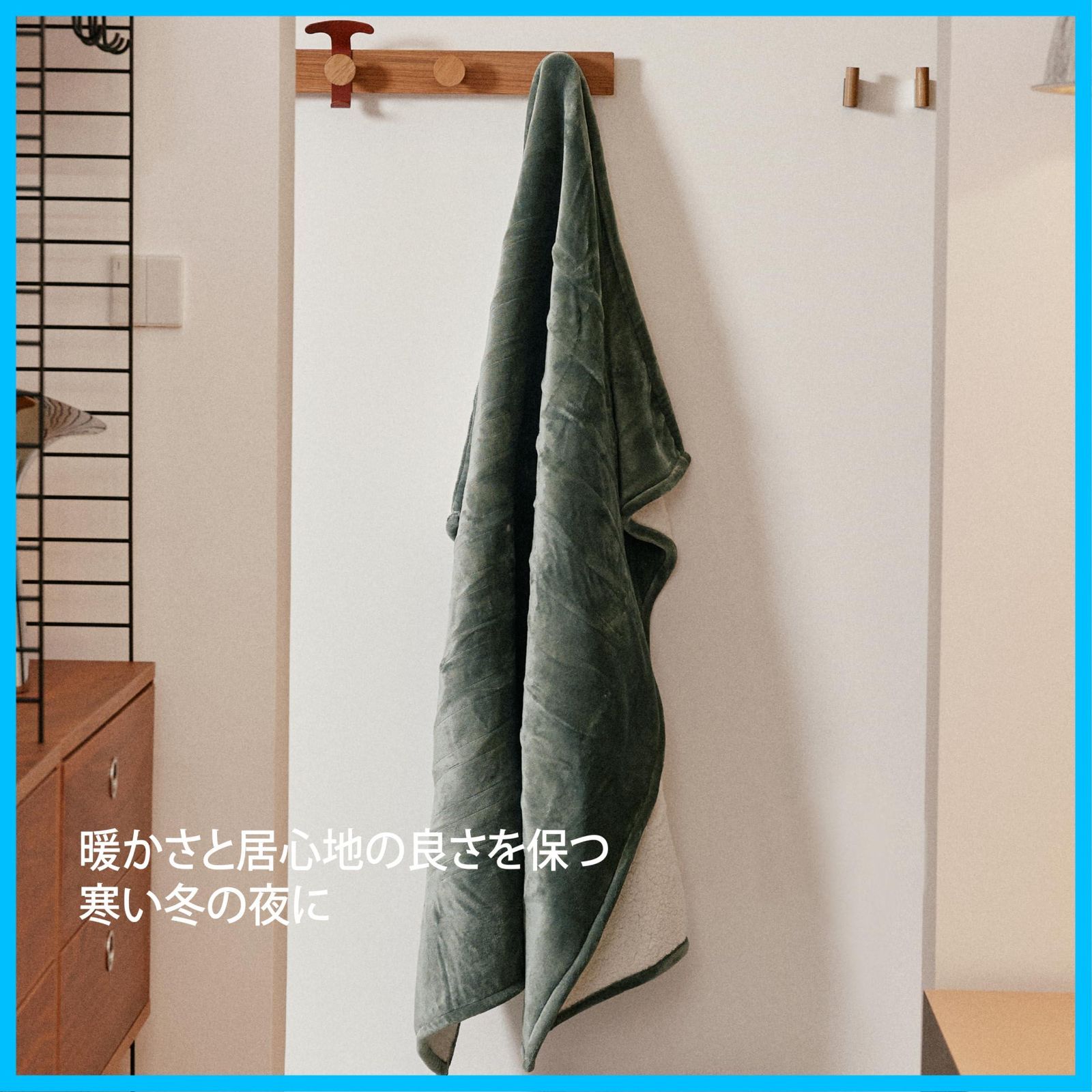 在庫処分 180×130cm - フランネル電気ブランケット 6段階温度調整 掛け敷き兼用 10時間自動停止タイマー付 速暖 電気毛布 節電 丸洗い GOTCOZY 暖房器具 防寒対策 グリーン