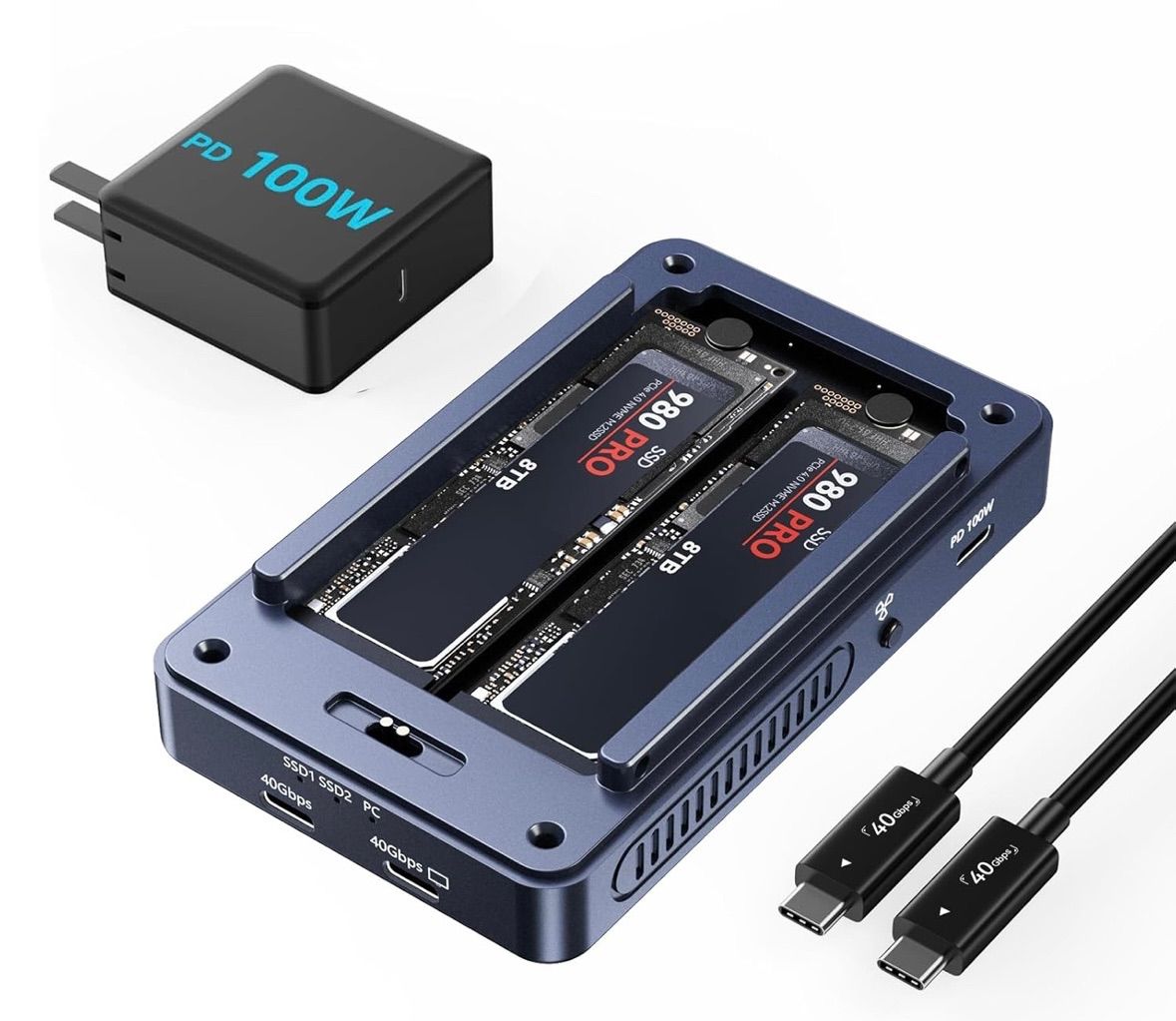 ACASIS 40Gbps M.2 NVMe SSD 外付けケース 冷却ファン内蔵