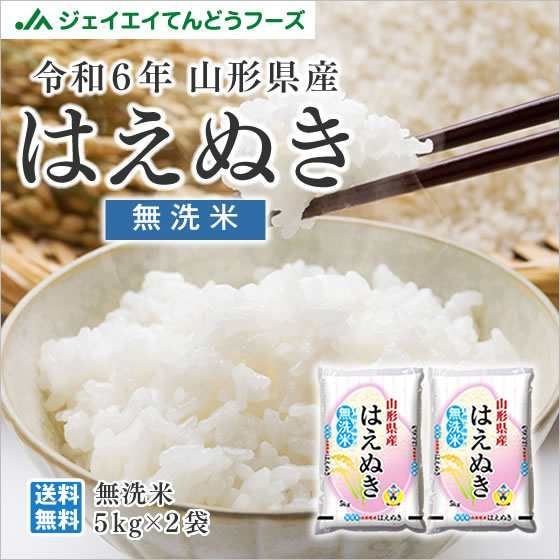 ジェイエイてんどうフーズ 新米 お米 10kg 無洗米 山形県産 令和6年 はえぬき 無洗米 10kg 5kg×2袋