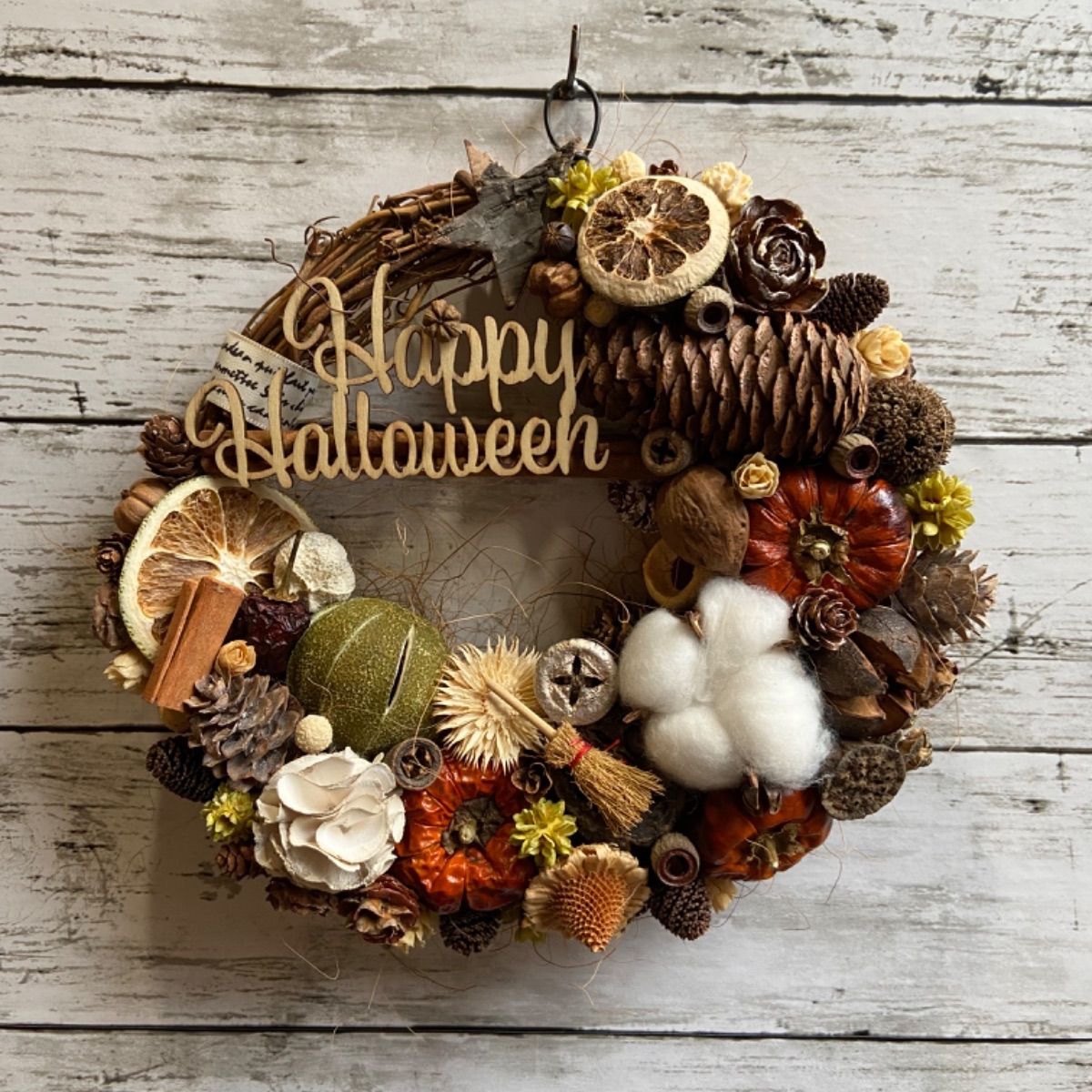 4-291木の実リース ドライフラワードライフルーツ ハロウィン